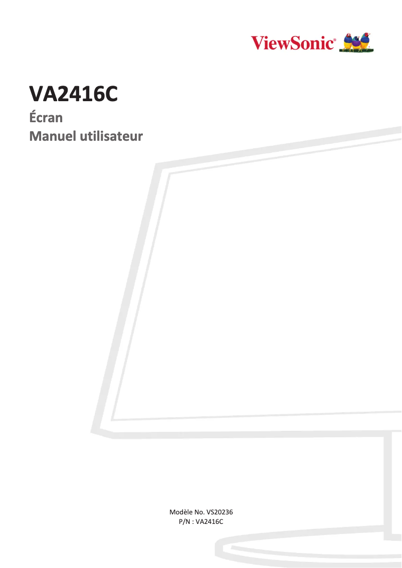 Page n°1 - Manuel utilisateur Viewsonic VA2416C