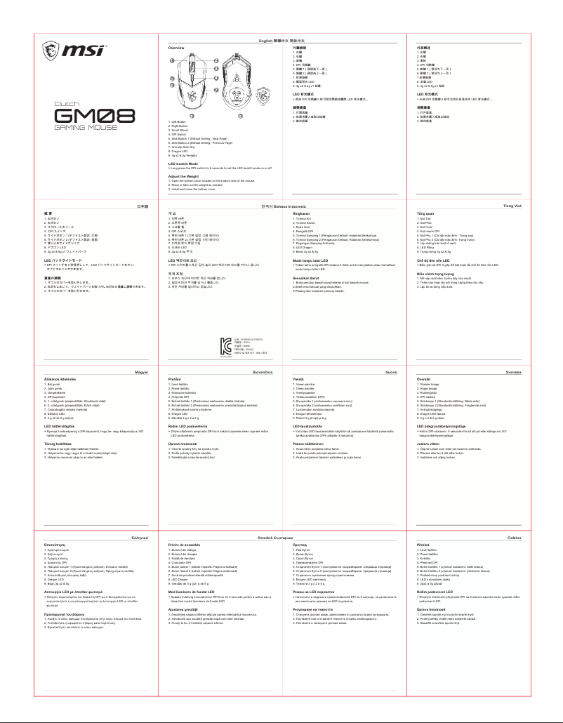 Page 1 de la notice Manuel utilisateur MSI Clutch GM08