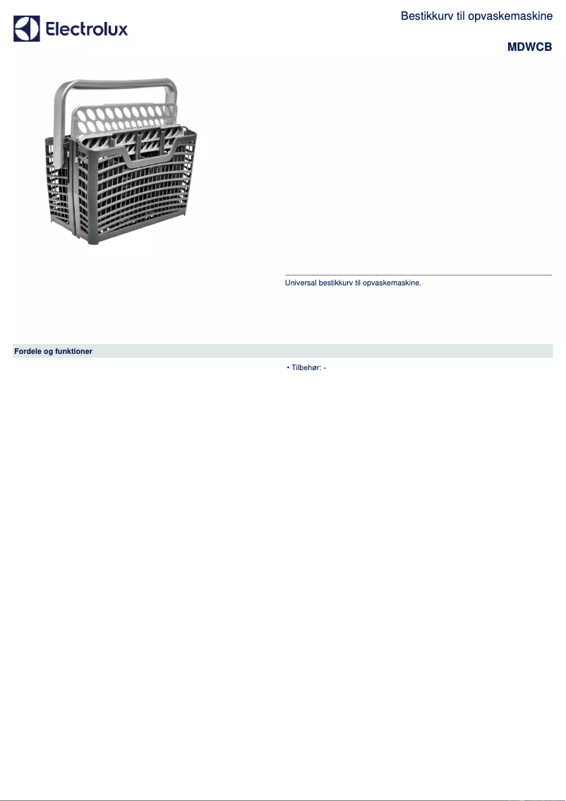 Page n°1 - Manuel utilisateur AEG MDWCB