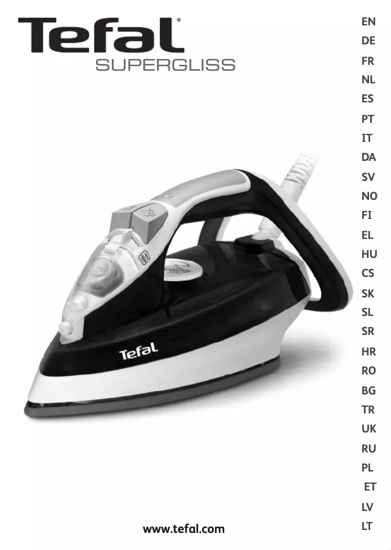 Page 1 de la notice Manuel utilisateur Tefal Supergliss FV4483G0