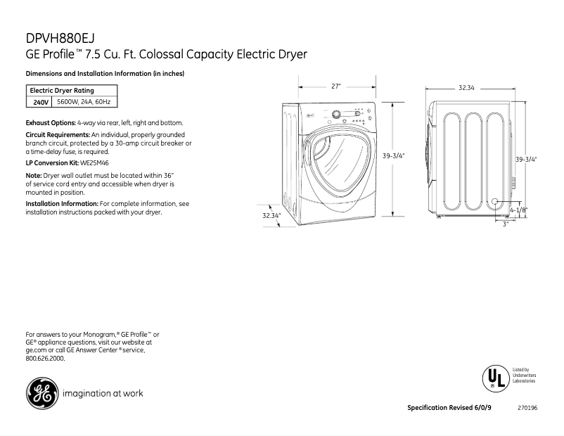 Imagen de la primera página del manual del dispositivo Profile DPVH880EJMG