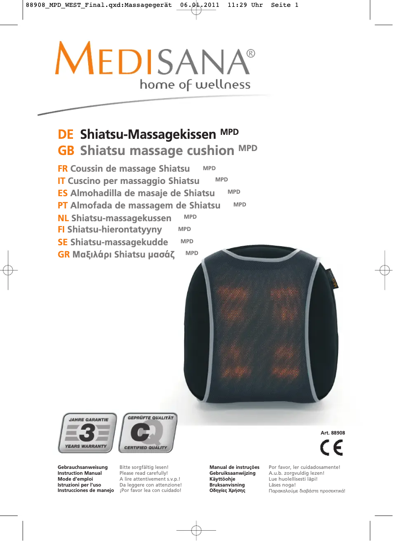 Page n°1 - Manuel utilisateur Medisana MPD