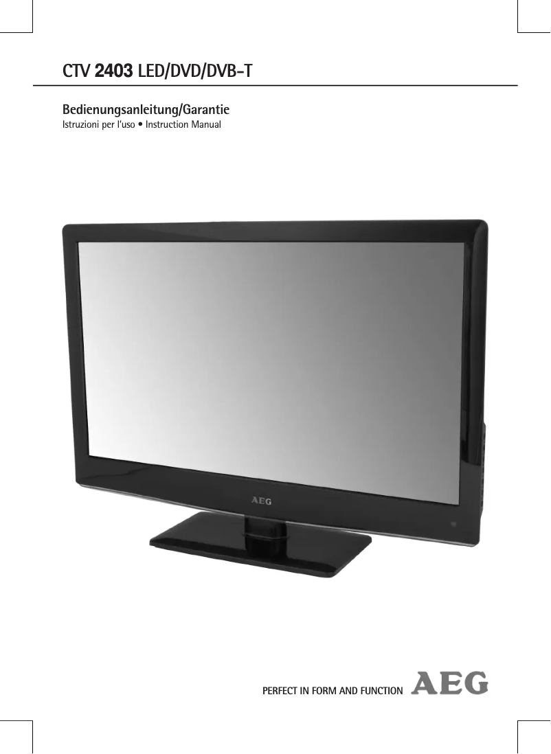 Page n°1 - Manuel utilisateur AEG CTV 2403