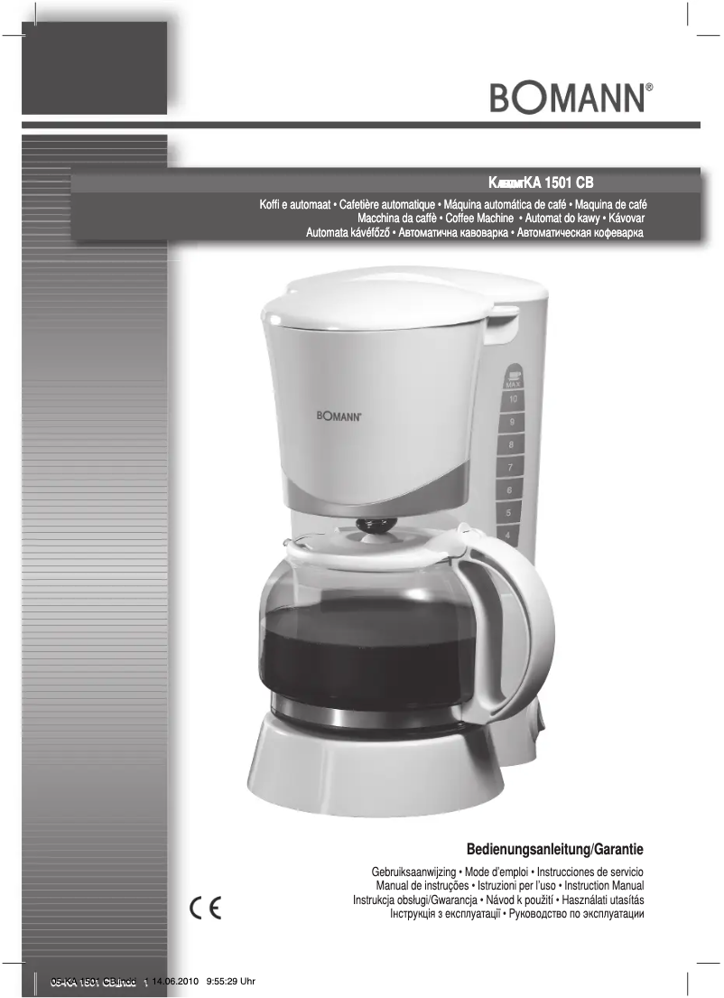 Page 1 de la notice Manuel utilisateur Bomann KA 1501 CB