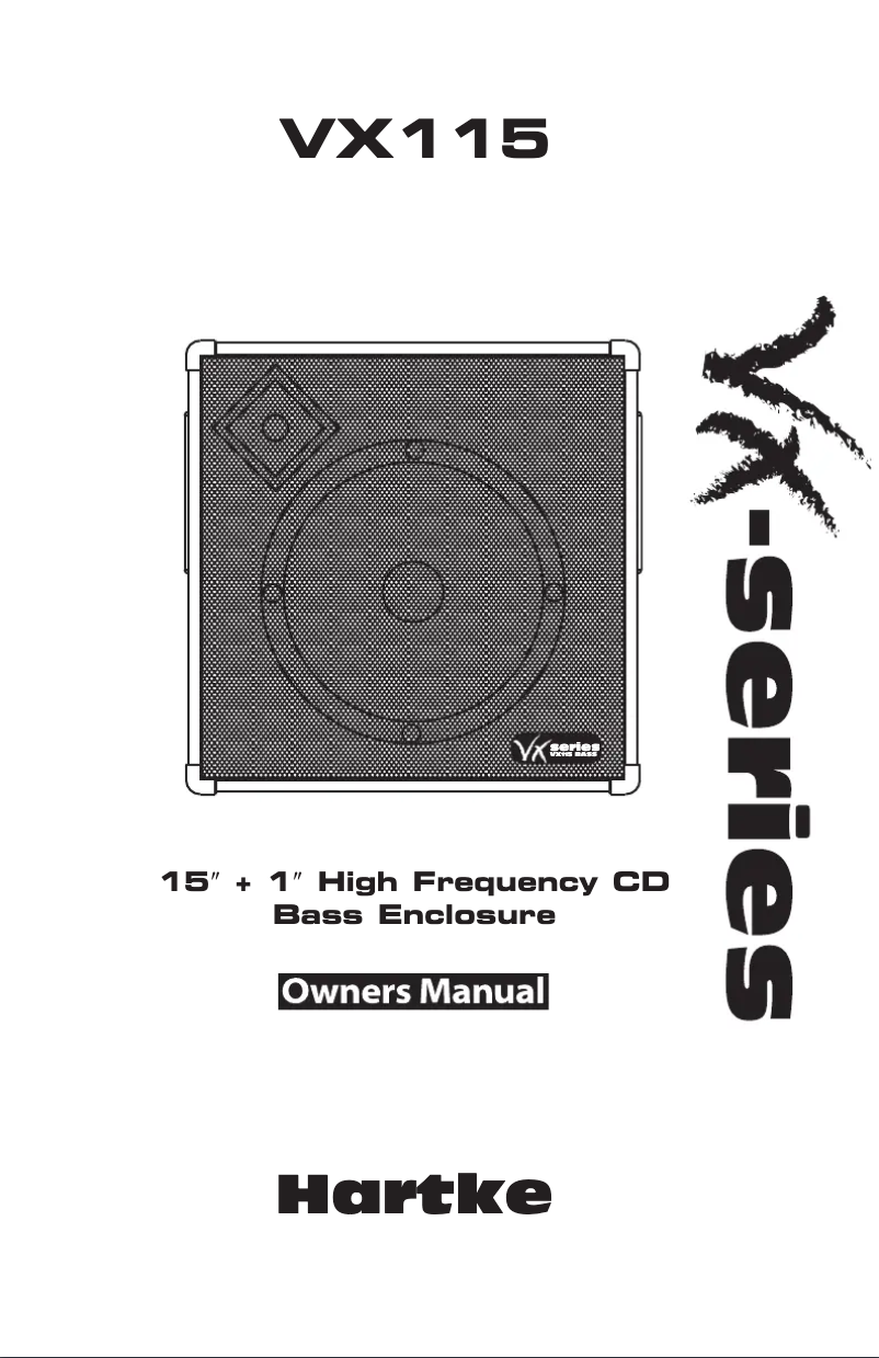 Page 1 de la notice Manuel utilisateur Hartke VX115