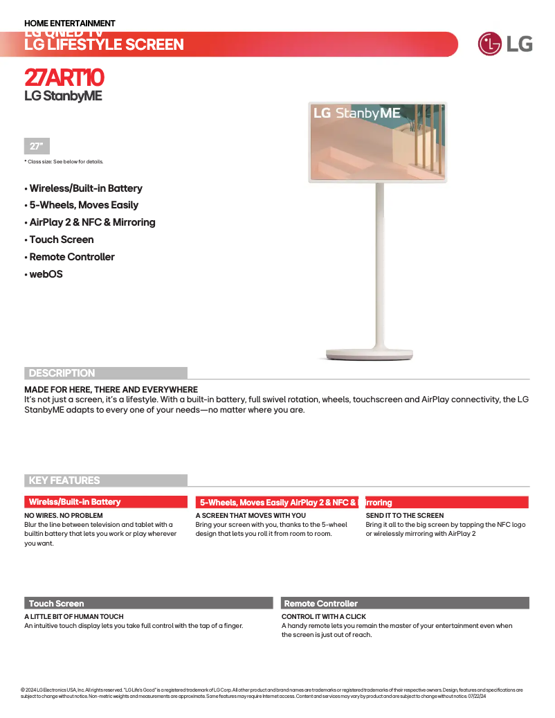 Image de la première page du manuel de l'appareil 27ART10AKPL