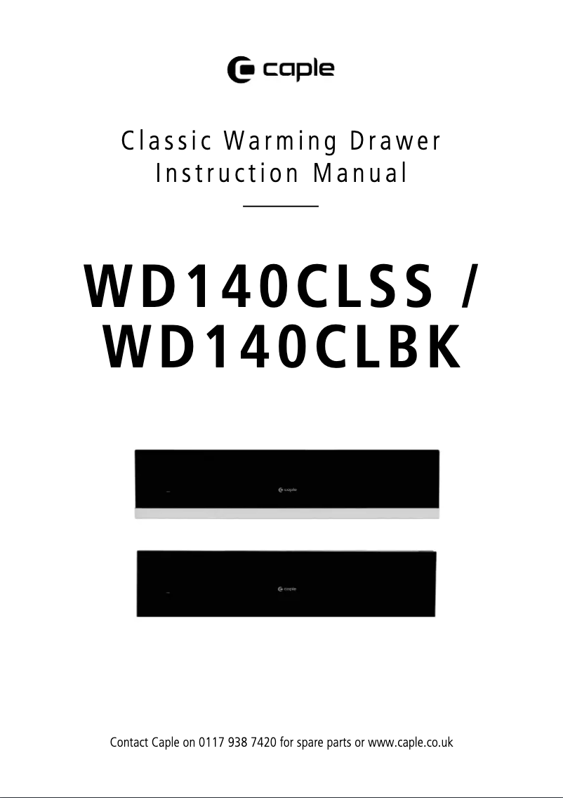 Página 1 del manual Manual de usuario Caple WD140CLBK