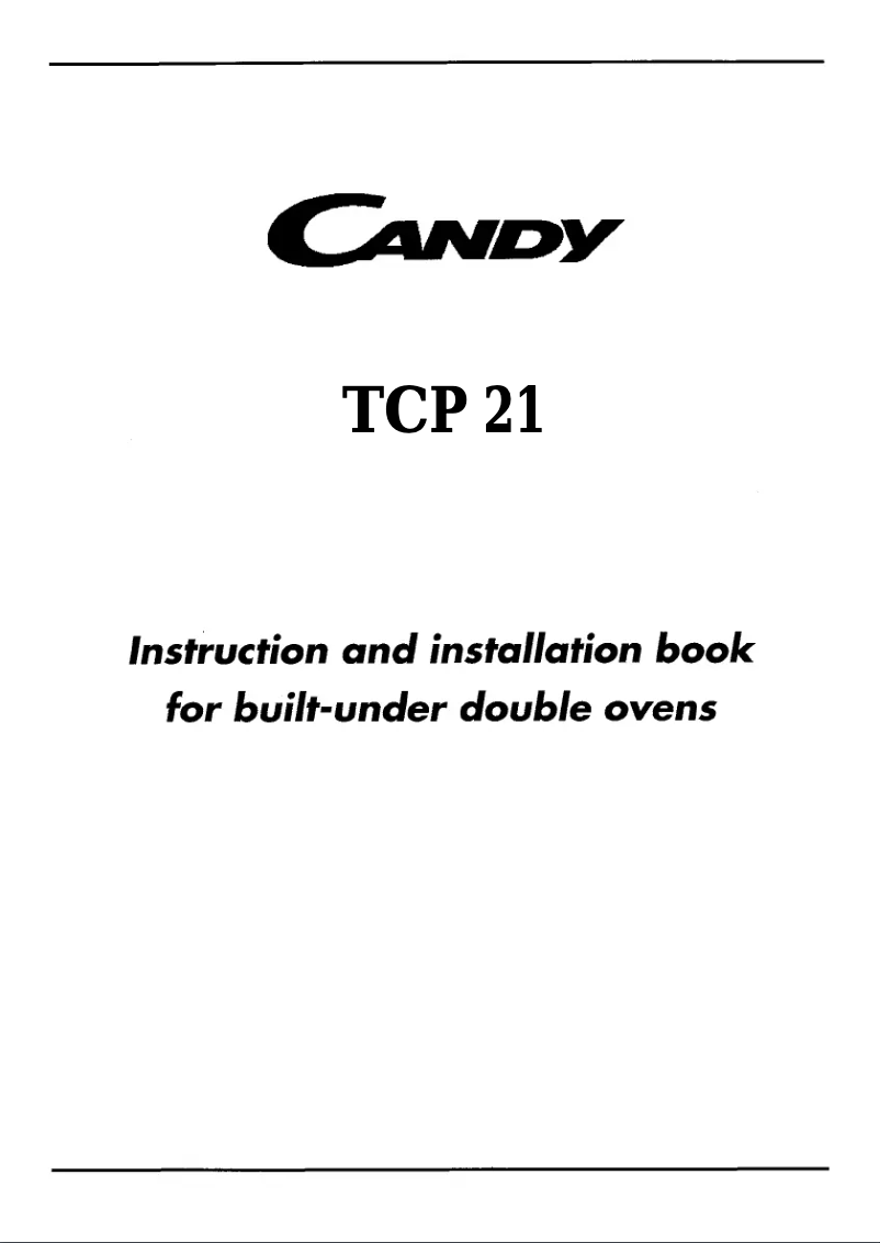 Page 1 de la notice Manuel utilisateur Candy TCP 21 X