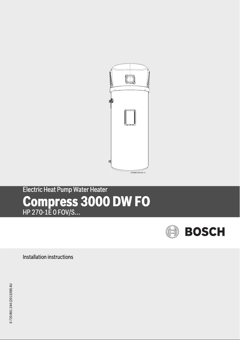 Page n°1 - Manuel utilisateur Bosch Compress 3000
