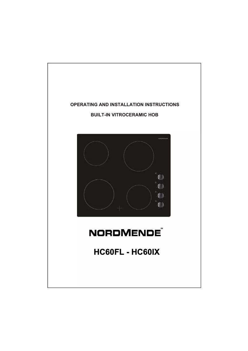 Page 1 de la notice Manuel utilisateur Nordmende HC60IX