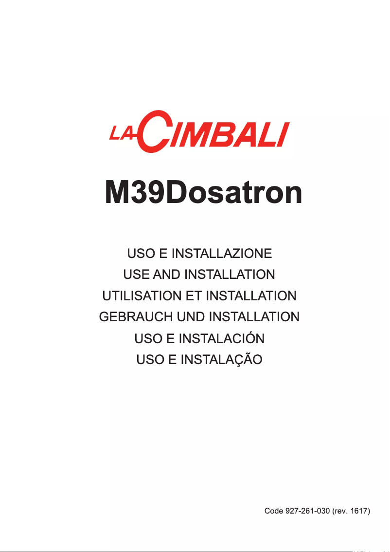 Page n°1 - Manuel utilisateur La Cimbali M39 Dosatron