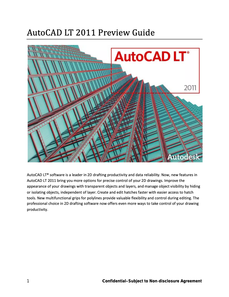 Page 1 de la notice Manuel utilisateur Autodesk AutoCAD LT 2011