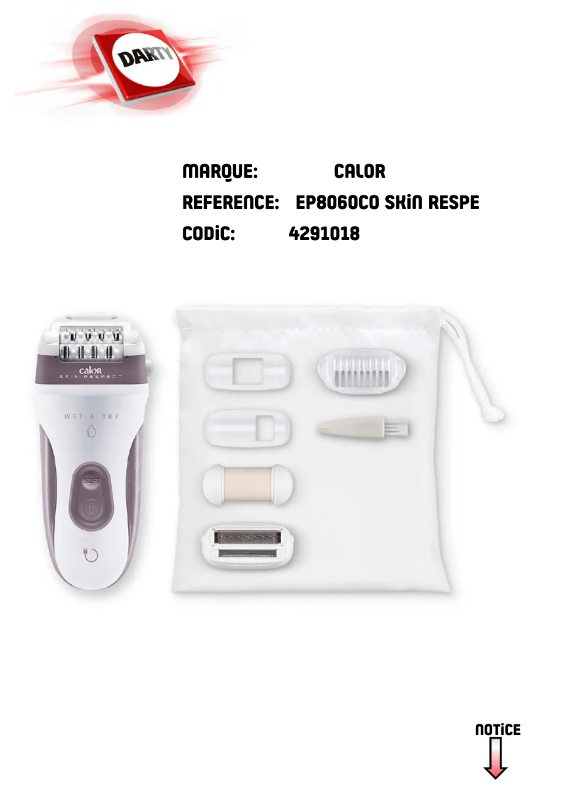 Page n°1 - Manuel utilisateur Calor EP8060C0