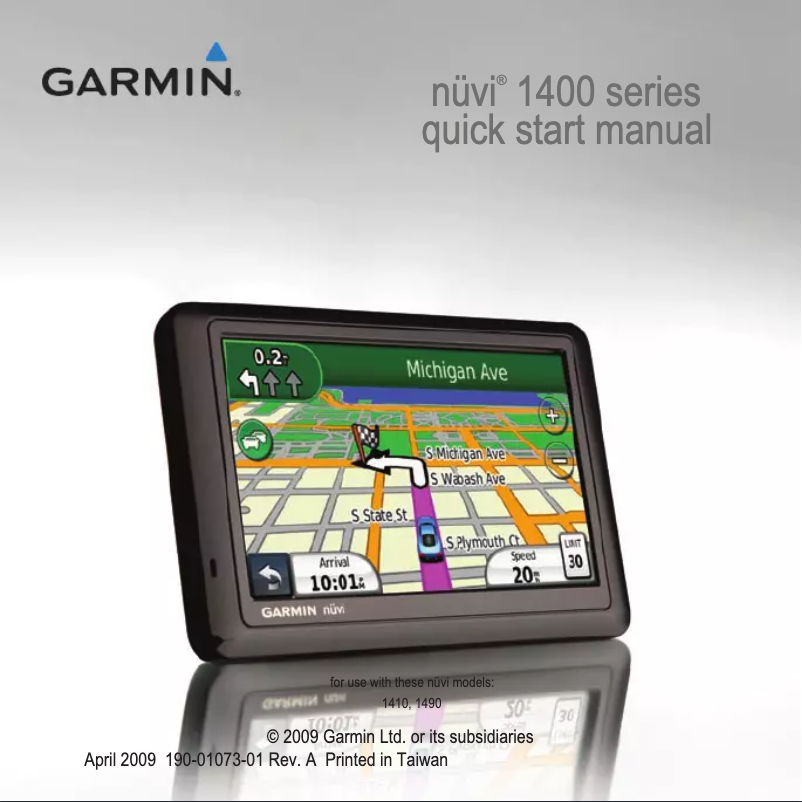 Page 1 de la notice Manuel utilisateur Garmin Nuvi 1450T