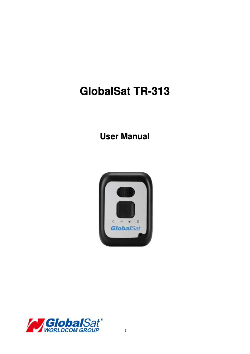 Page n°1 - Manuel utilisateur GlobalSat TR-313