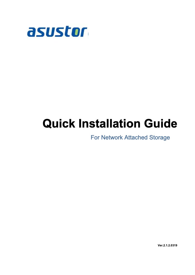 Page 1 de la notice Manuel utilisateur Asustor AS-302T