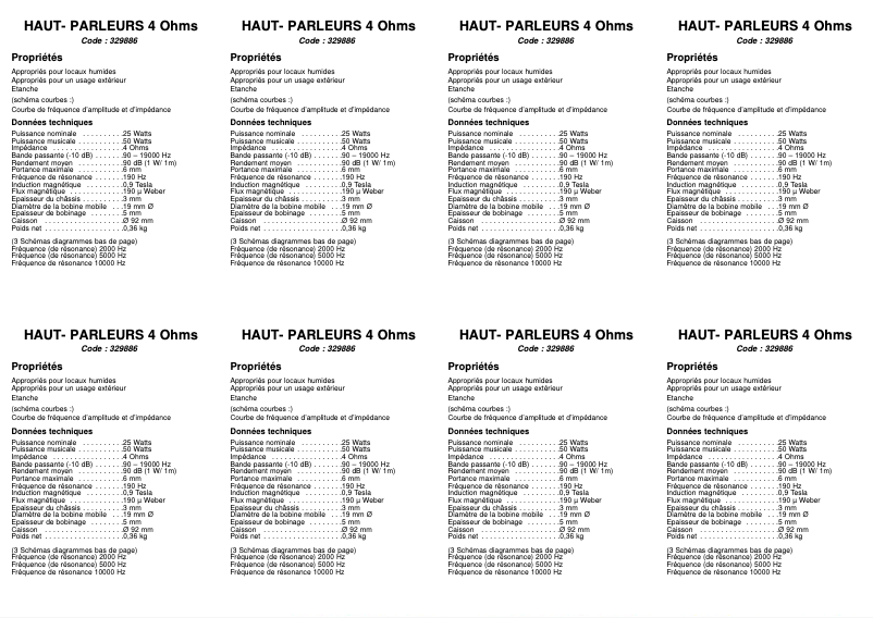 Page 1 de la notice Manuel utilisateur Visaton FRS 10 WP
