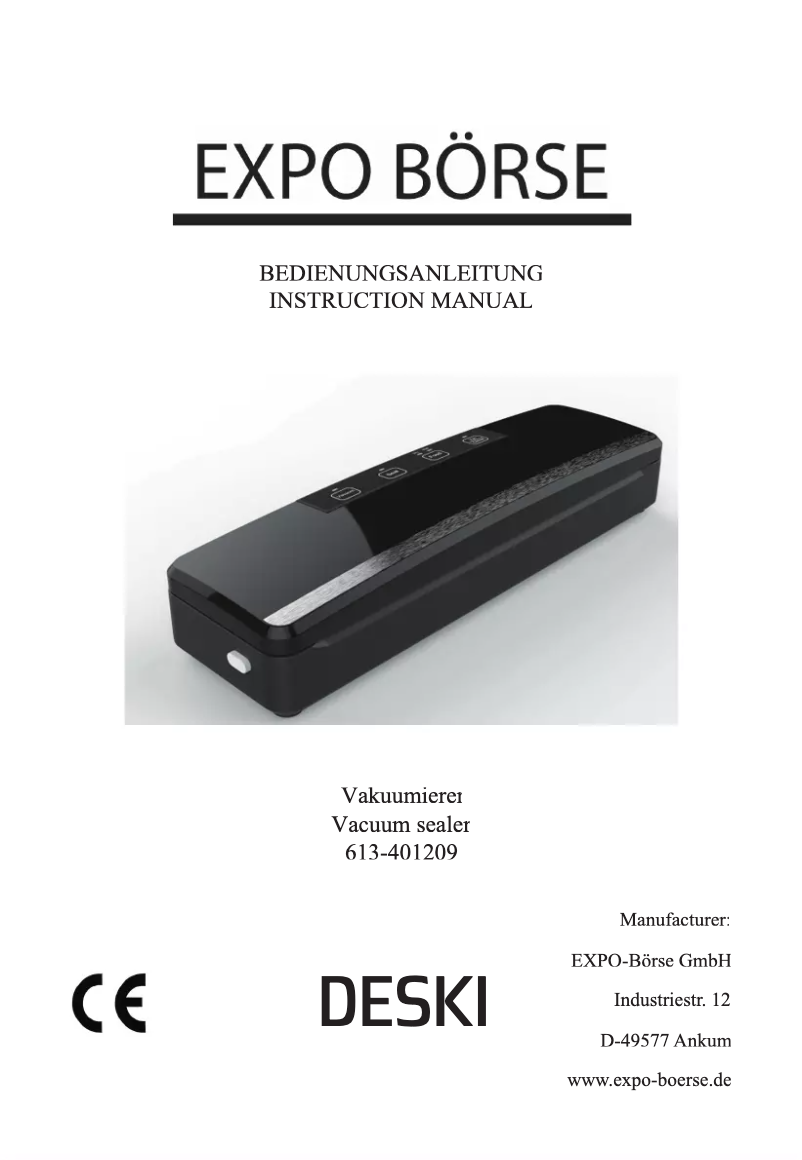 Image de la première page du manuel de l'appareil 613-401209