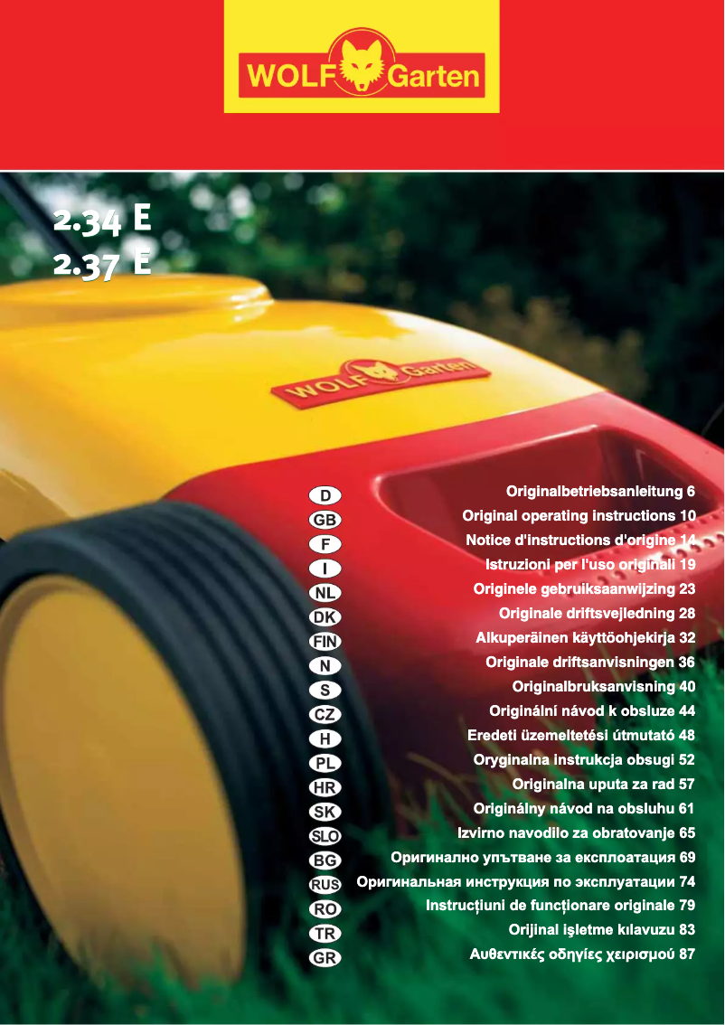 Page 1 de la notice Manuel utilisateur Wolf Garten 2.34 E