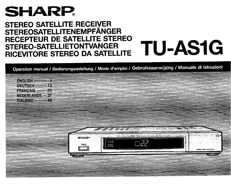 Página 1 del manual Manual de usuario Sharp TU-AS1G