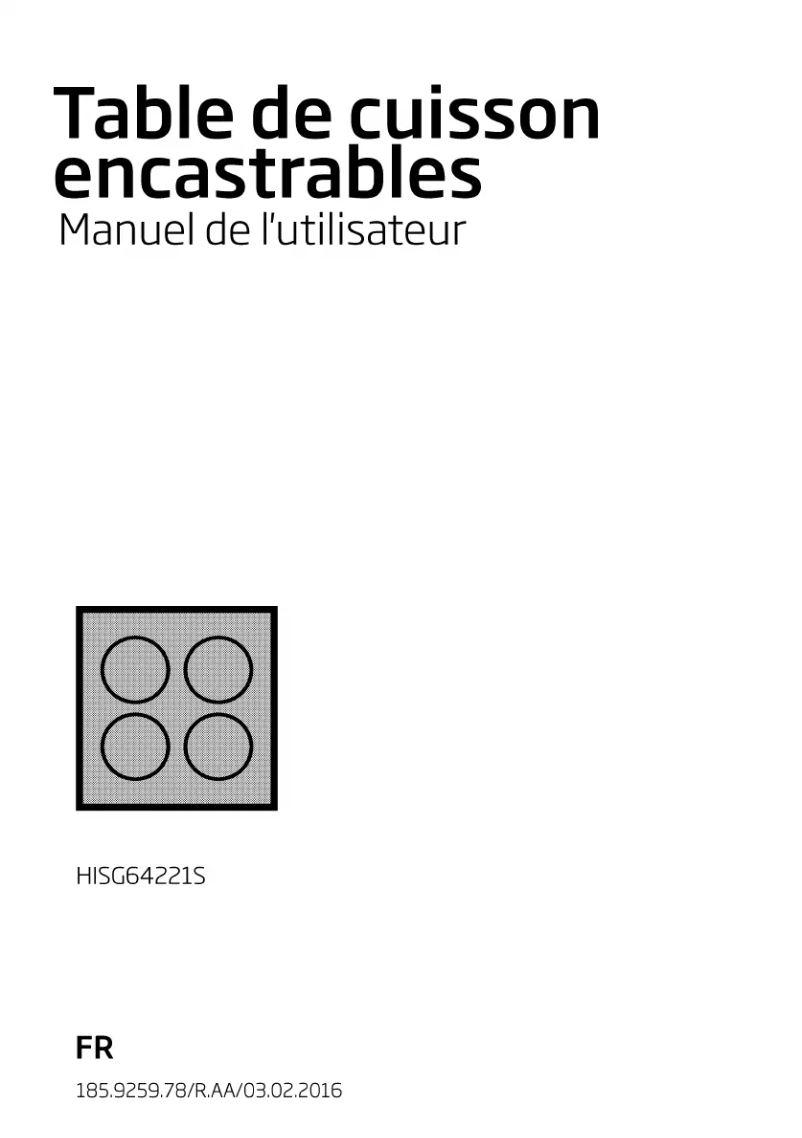 Image de la première page du manuel de l'appareil HISG64221S