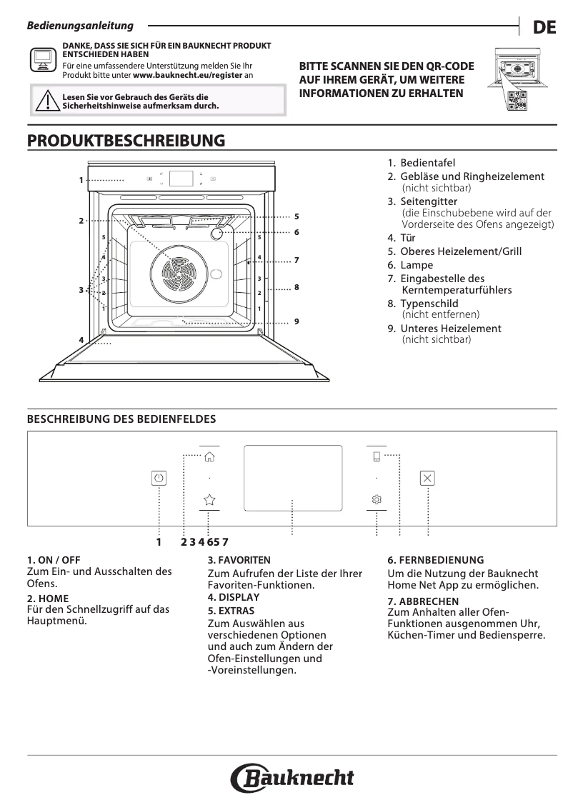Page 1 de la notice Manuel utilisateur Bauknecht BIK9 PP8TS2 BM