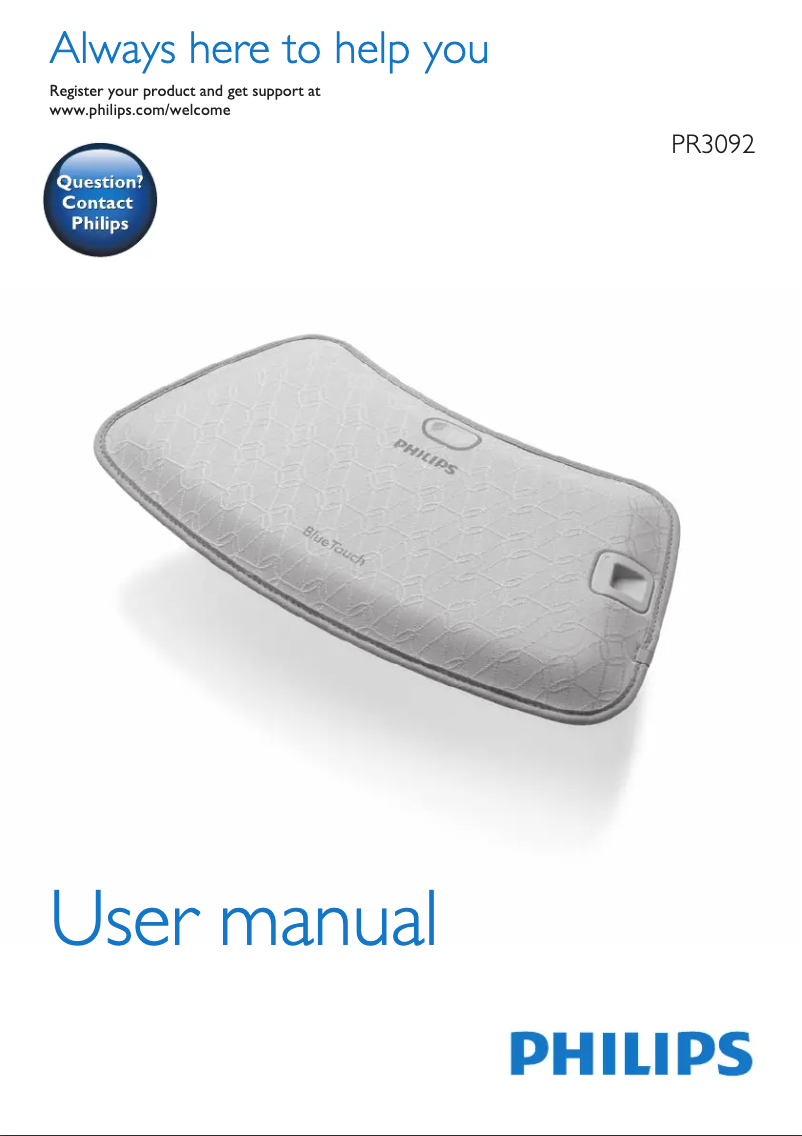 Página 1 del manual Manual de usuario Philips BlueTouch PR3092
