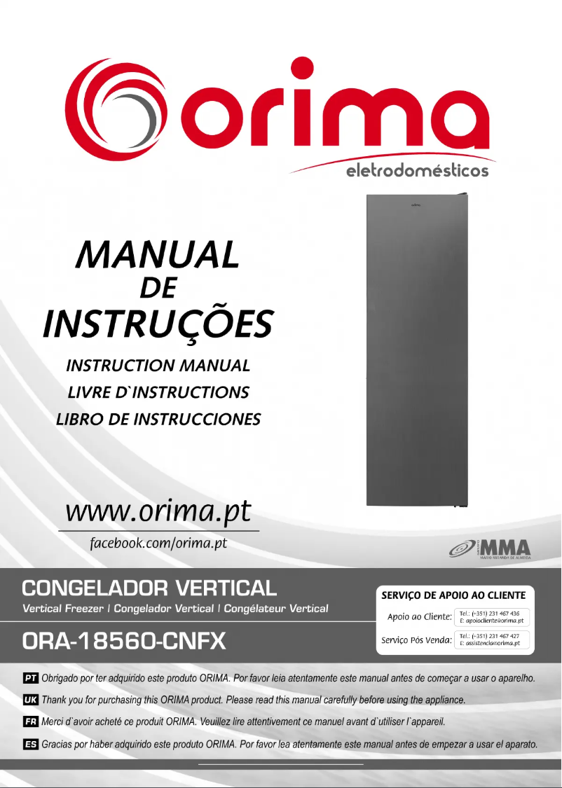 Page 1 de la notice Manuel utilisateur Orima ORA-18560-CNFX