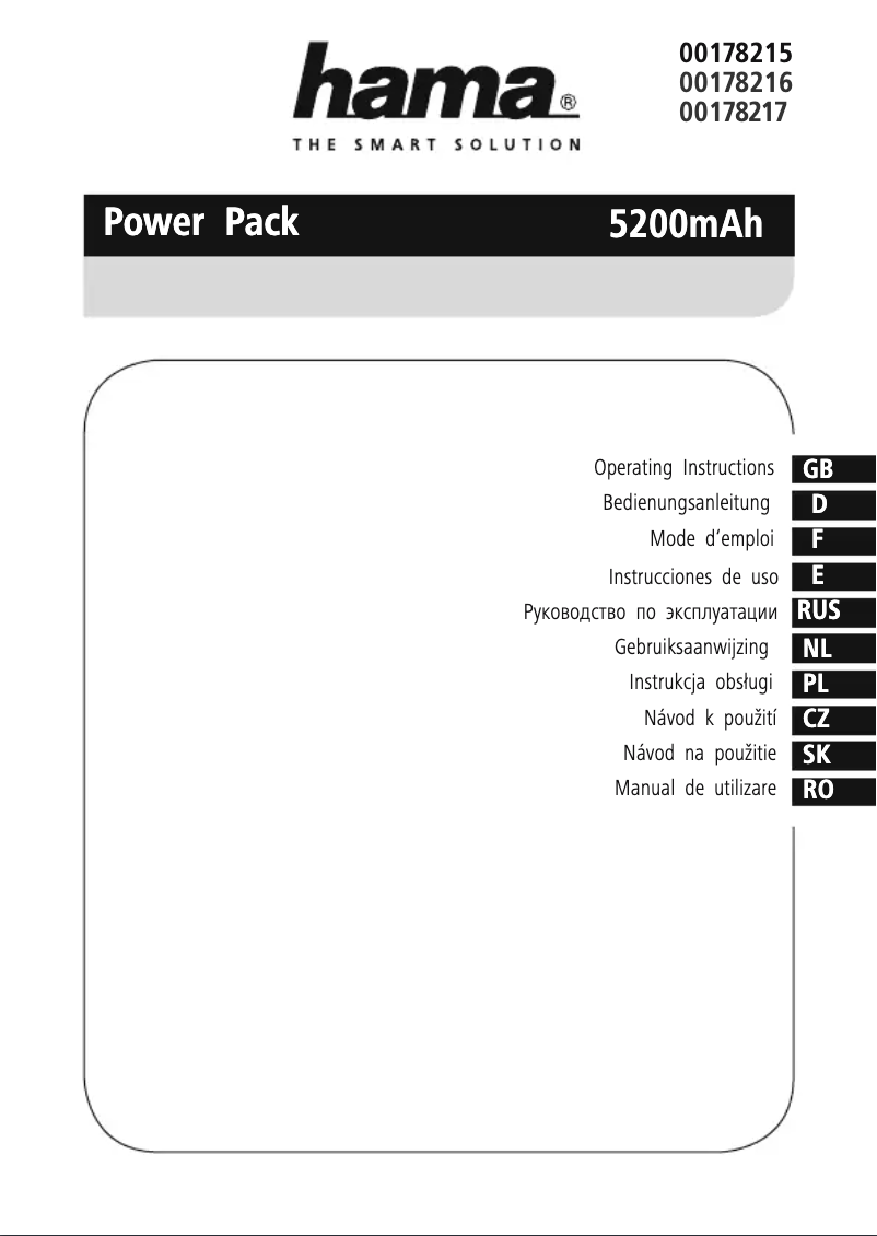 Page n°1 - Manuel utilisateur Hama Design Line 178217