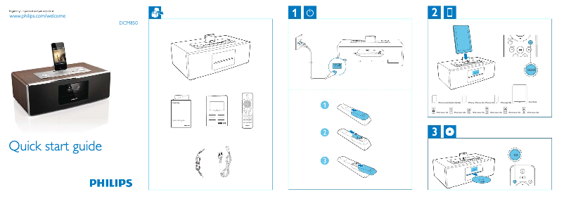 Page n°1 - Guide de démarrage rapide Philips DCM850