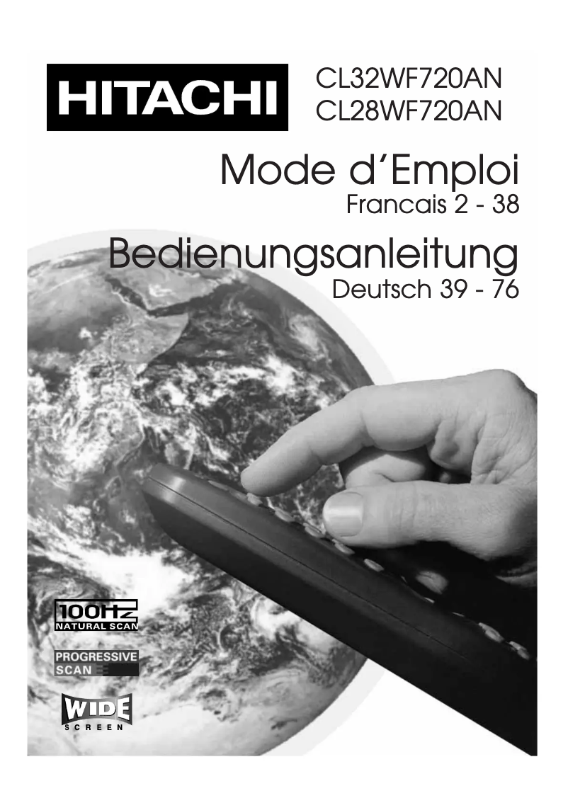 Page n°1 - Manuel utilisateur Hitachi CL28WF720TAN