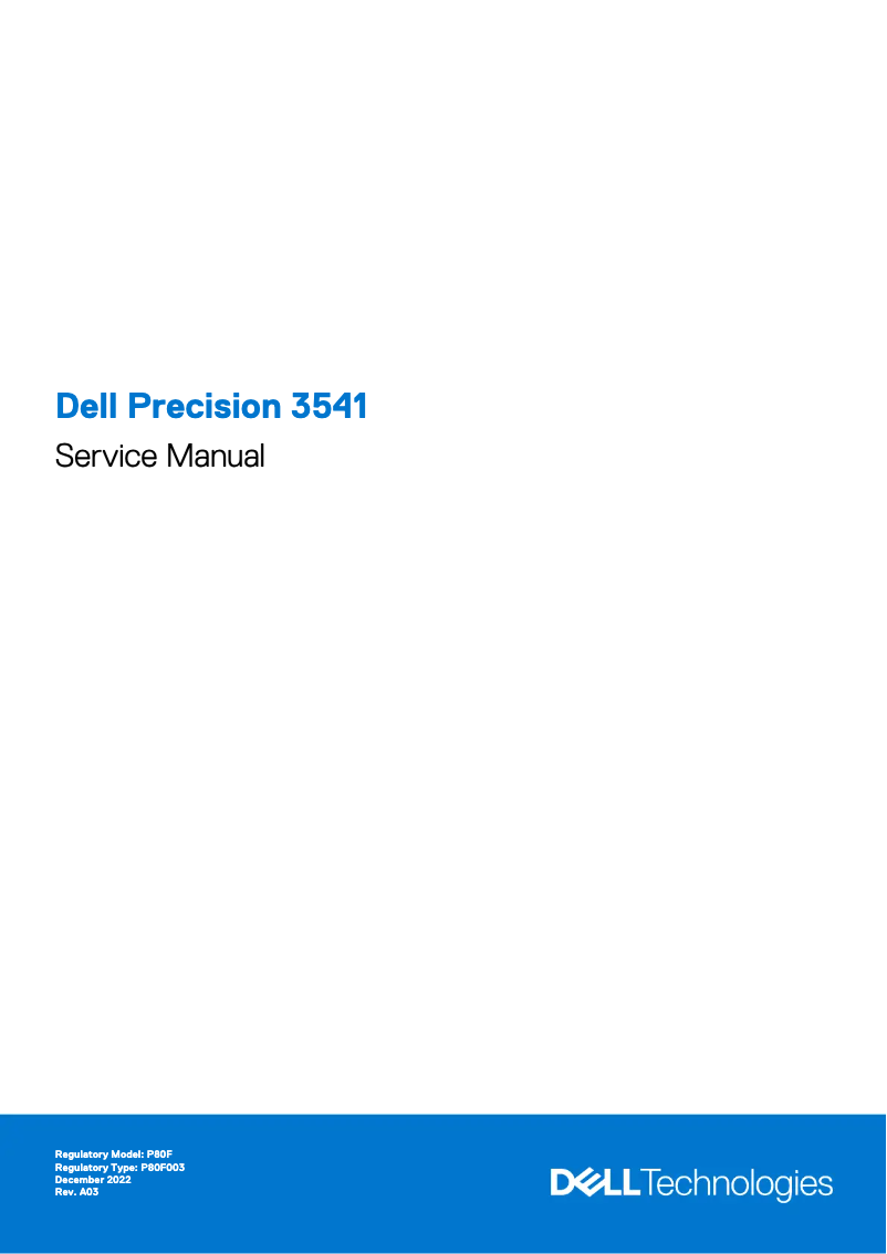 Page n°1 - Manuel utilisateur Dell Precision 3541