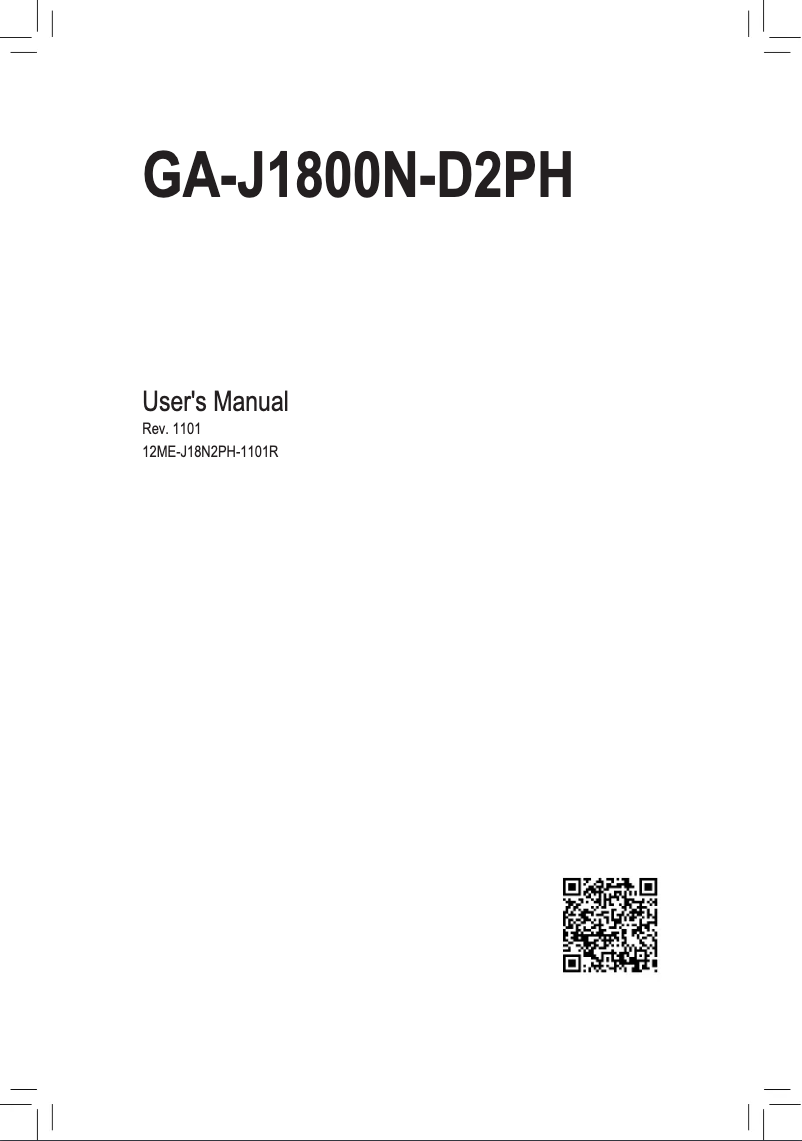 Page n°1 - Manuel utilisateur Gigabyte GA-J1800N-D2PH