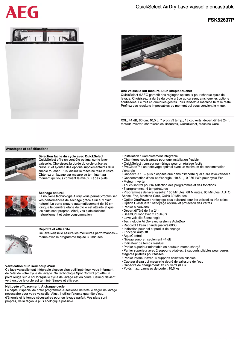 Image de la première page du manuel de l'appareil FSK52637P