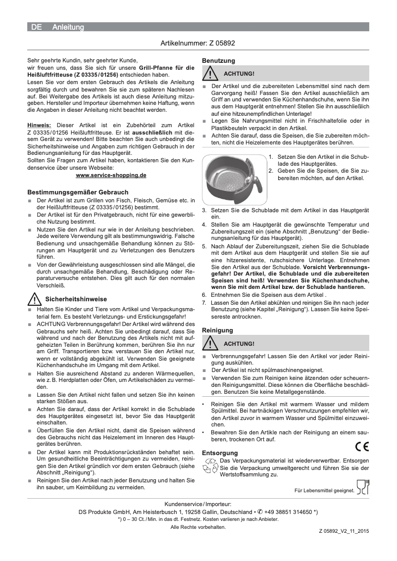 Page n°1 - Manuel utilisateur Gourmetmaxx 05892