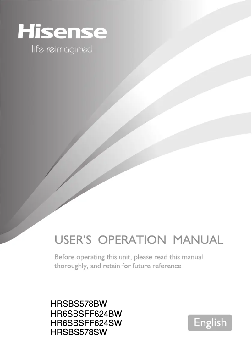 Page 1 de la notice Manuel utilisateur Hisense HRSBS578BW