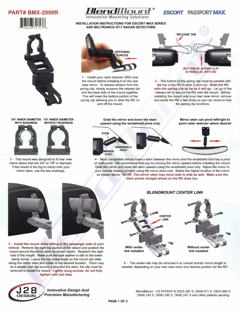 Page 1 de la notice Manuel utilisateur BlendMount BMX-2000R