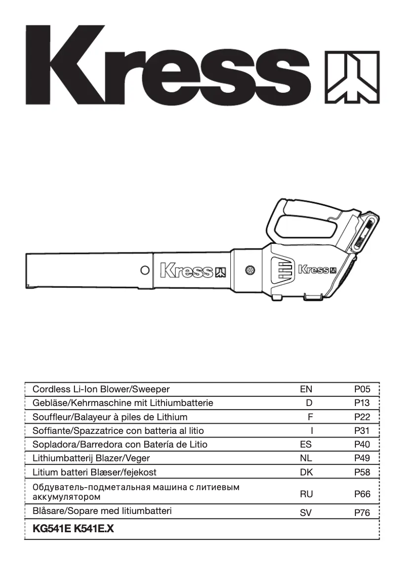 Page n°1 - Manuel utilisateur Kress KG541E.9