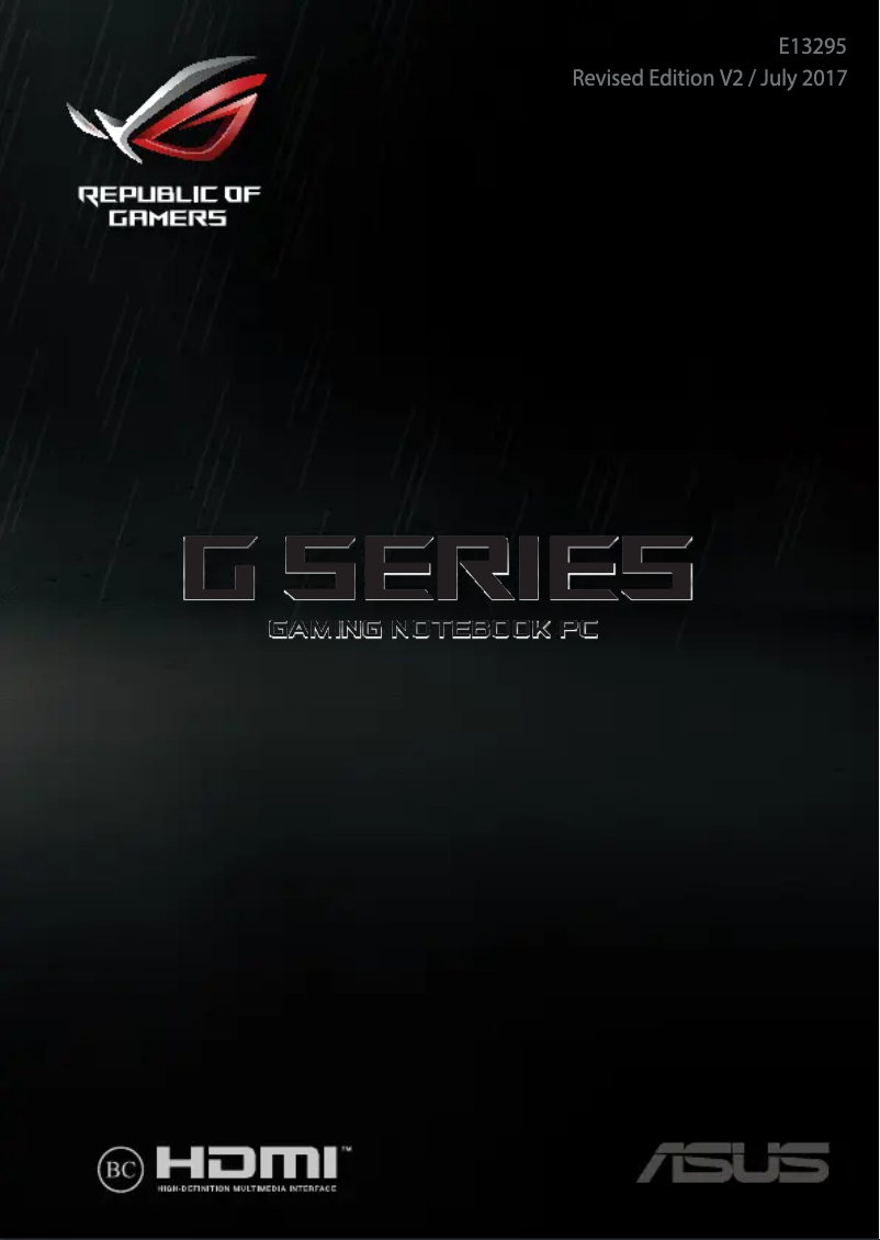 Page 1 de la notice Manuel utilisateur Asus ROG Strix GL702ZC