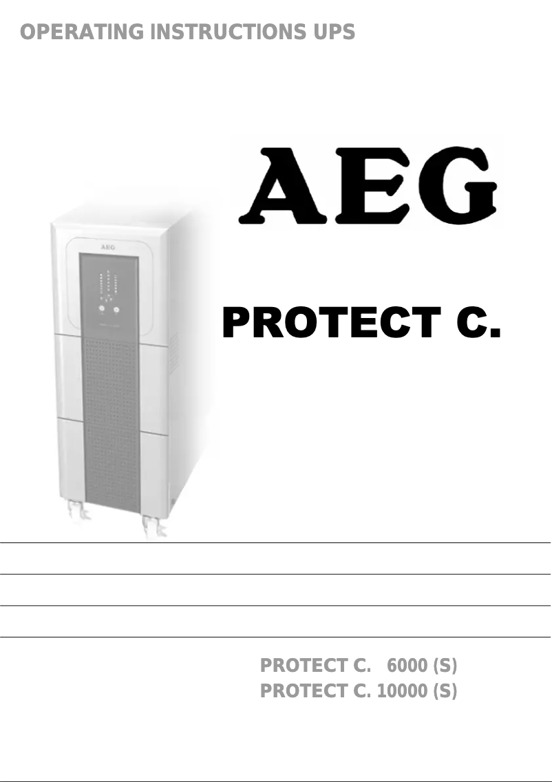 Image de la première page du manuel de l'appareil Protect C.6000 S