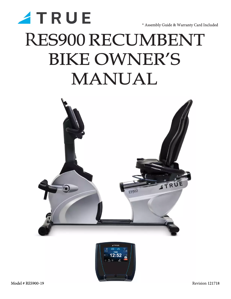 Page 1 de la notice Manuel utilisateur True Fitness ES900