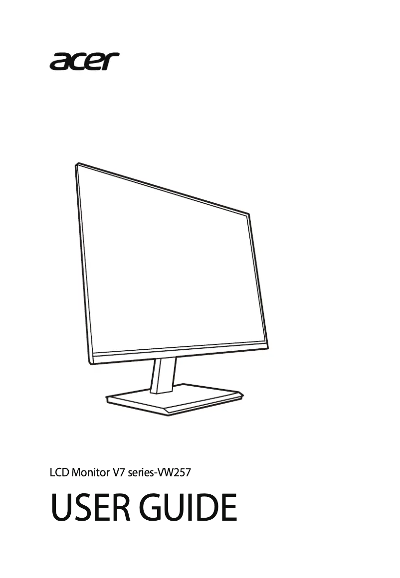 Página 1 del manual Guía de inicio rápido Acer VW257
