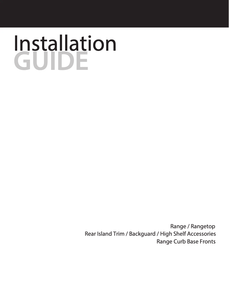 Page 1 of the manual Installation Guide Viking VDR5364GRELP
