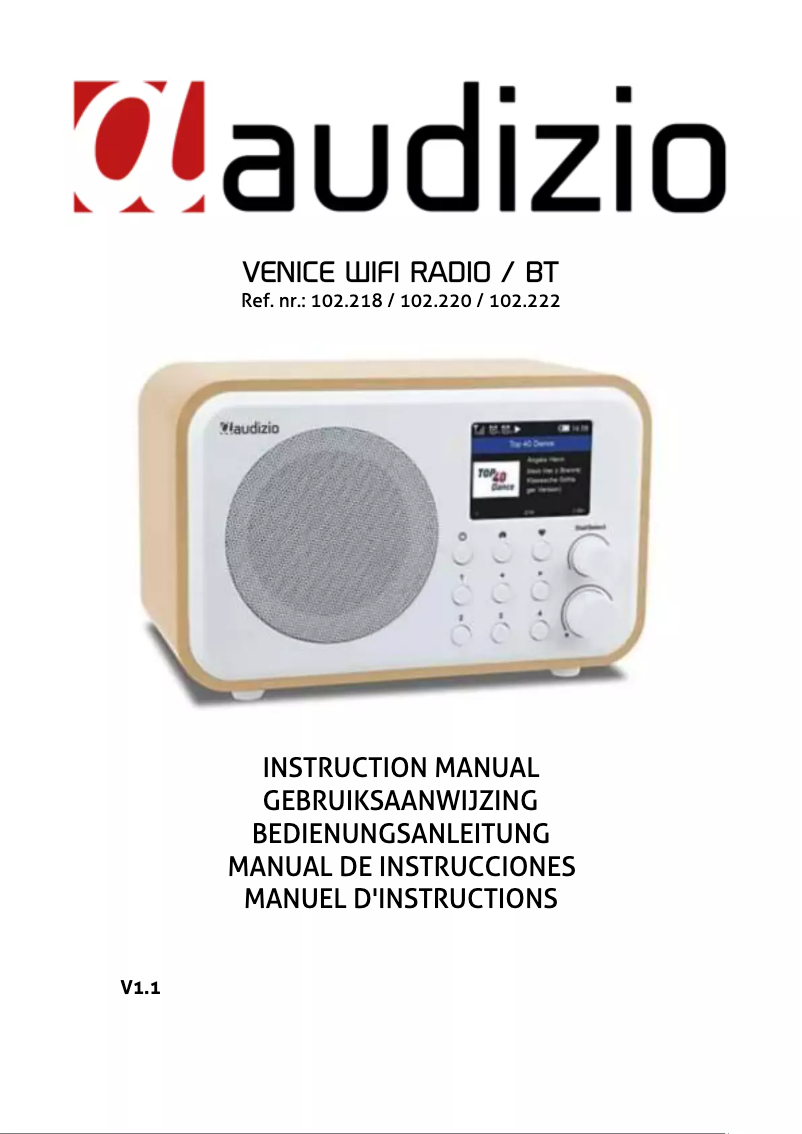 Page n°1 - Manuel utilisateur Audizio Venice