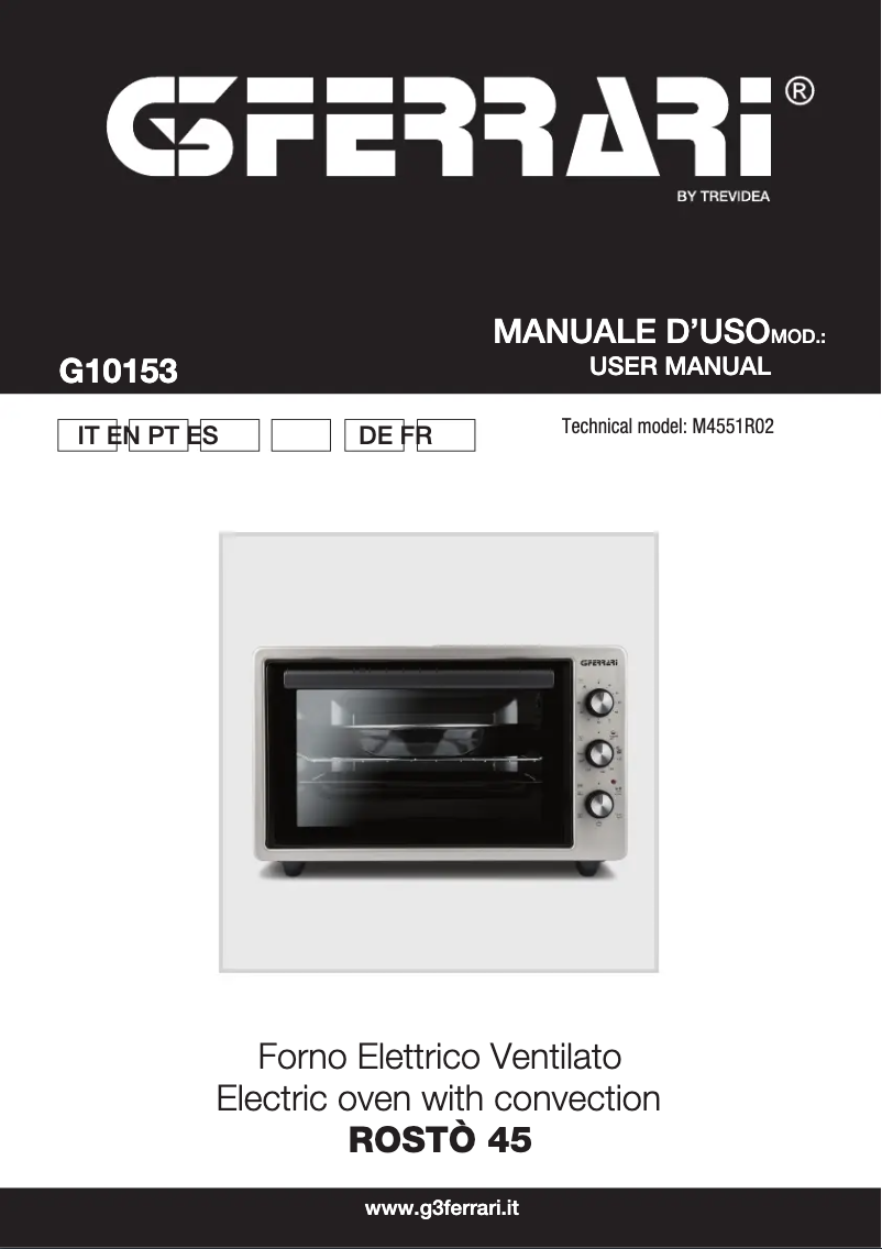 Imagen de la primera página del manual del dispositivo ROSTÓ 45 G10153