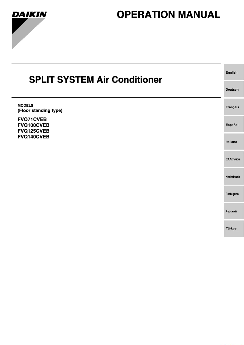 Imagen de la primera página del manual del dispositivo FVQ140CVEB