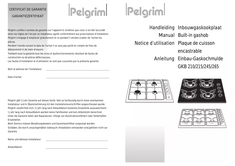 Image de la première page du manuel de l'appareil GKB 216