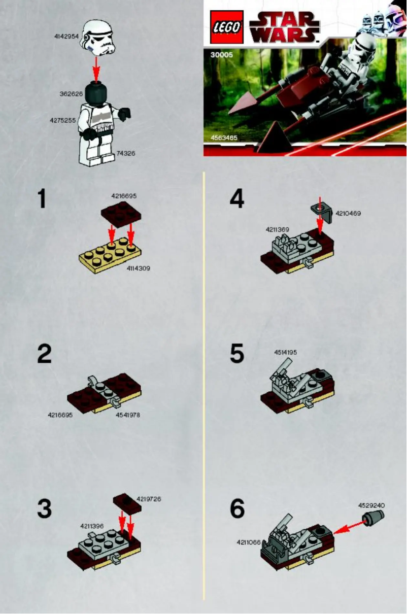 Page 1 de la notice Manuel utilisateur Lego Imperial Speeder Bike TM