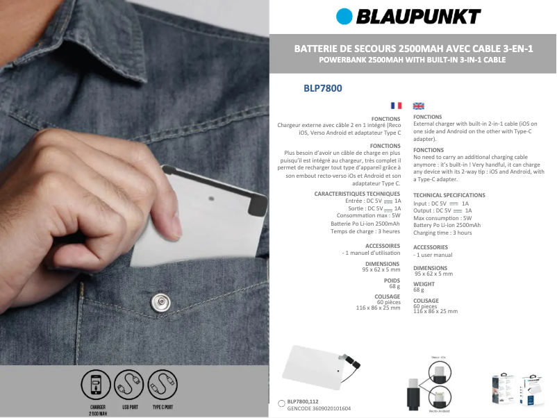 Image de la première page du manuel de l'appareil BLP7800