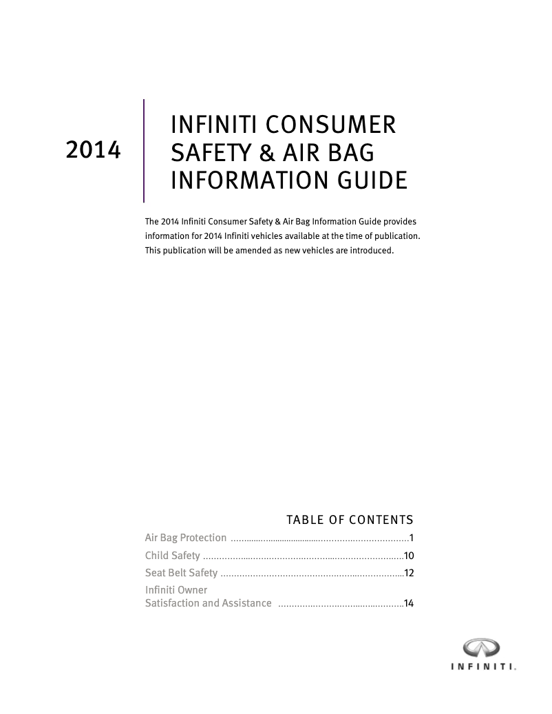 Image de la première page du manuel de l'appareil Q60 Convertible (2014)